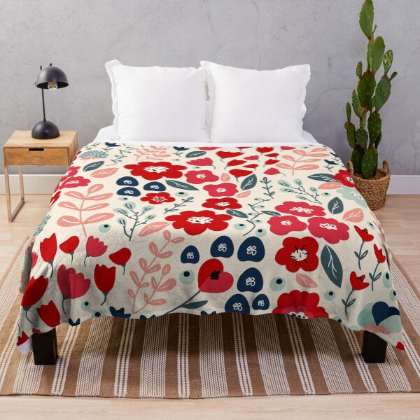 Aperçu de l'œuvre Ditsy Florals, Reds and Navy créée et vendue par meggydesigns.