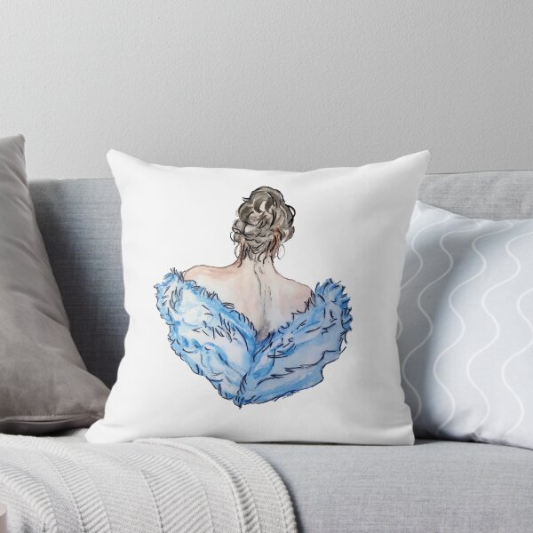 Item preview, Drawing of women from the back with a scarf blue designed and sold by Galeria-S.