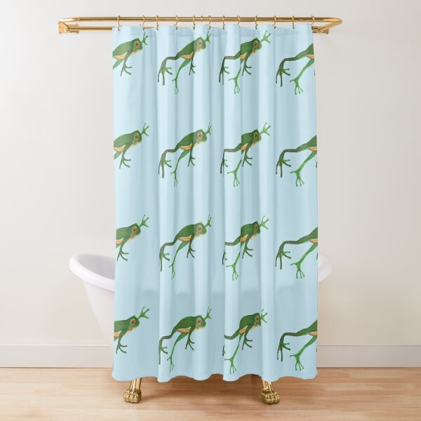 Jumping Frog Illustration Shower Curtain