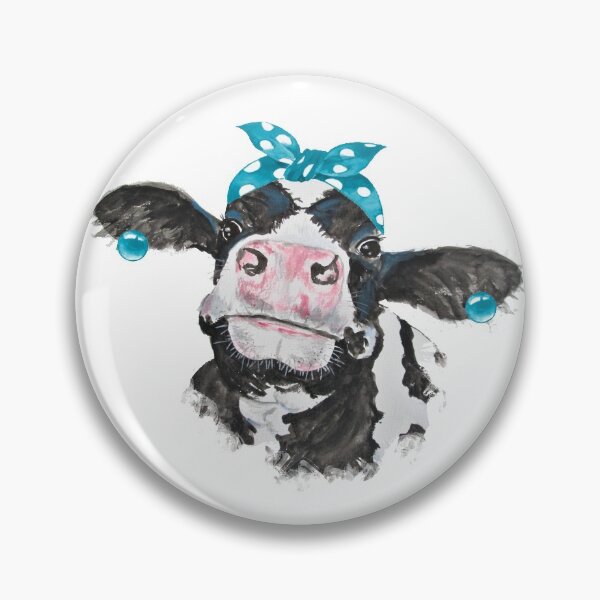 Item preview, Teal Dairy Cow Bandanna Ball Earrings designed and sold by Lori P.