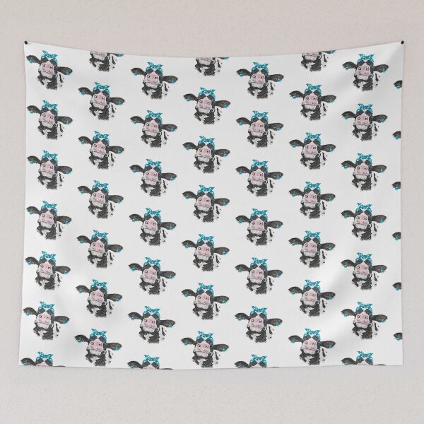 Item preview, Teal Dairy Cow Bandanna Ball Earrings designed and sold by Lori P.