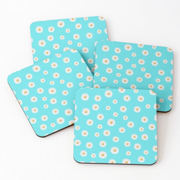 Item preview, Beautiful Delicate Daisy Floral Artwork on Cyan Background designed and sold by Oonward2021.