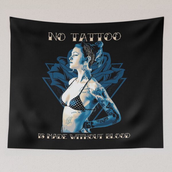 Item preview, No Tattoo is Made Without Blood, Female Tattoo Design designed and sold by Proverbial Wisdom Design.
