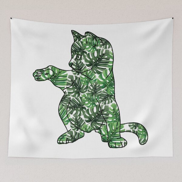 Item preview, Green cat floral designed and sold by vashumaso.