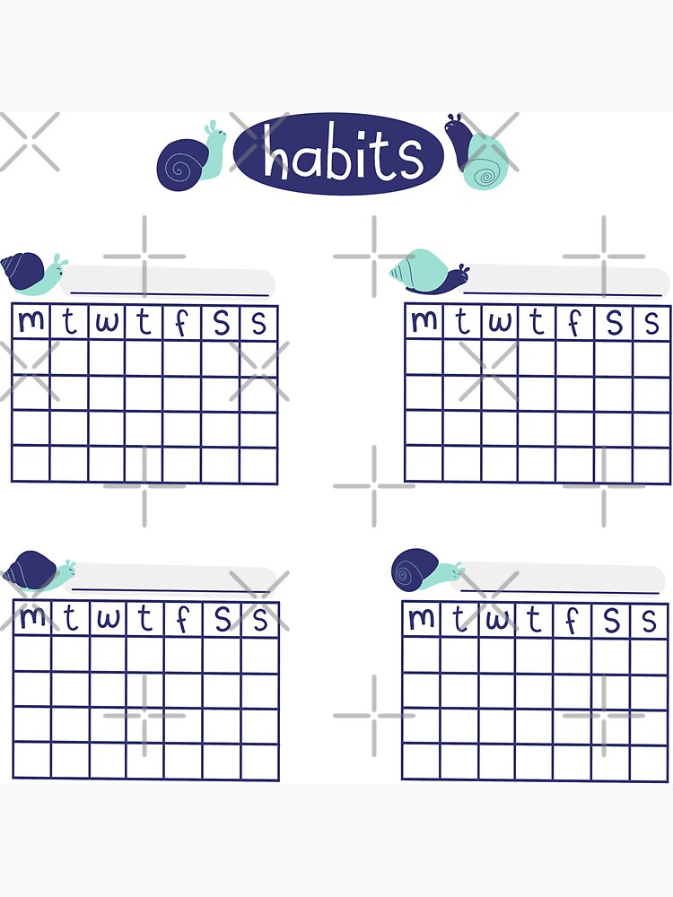 Bullet journal trackers d'habitudes, escargots Magnet