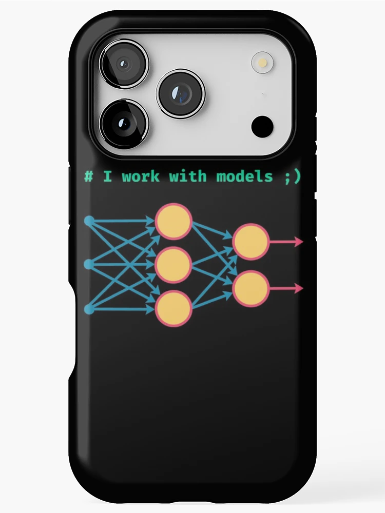 Thumbnail 1 of 4, iPhone Case, I Work With Models Machine Learning ML coding programming joke designed and sold by GGThrill.