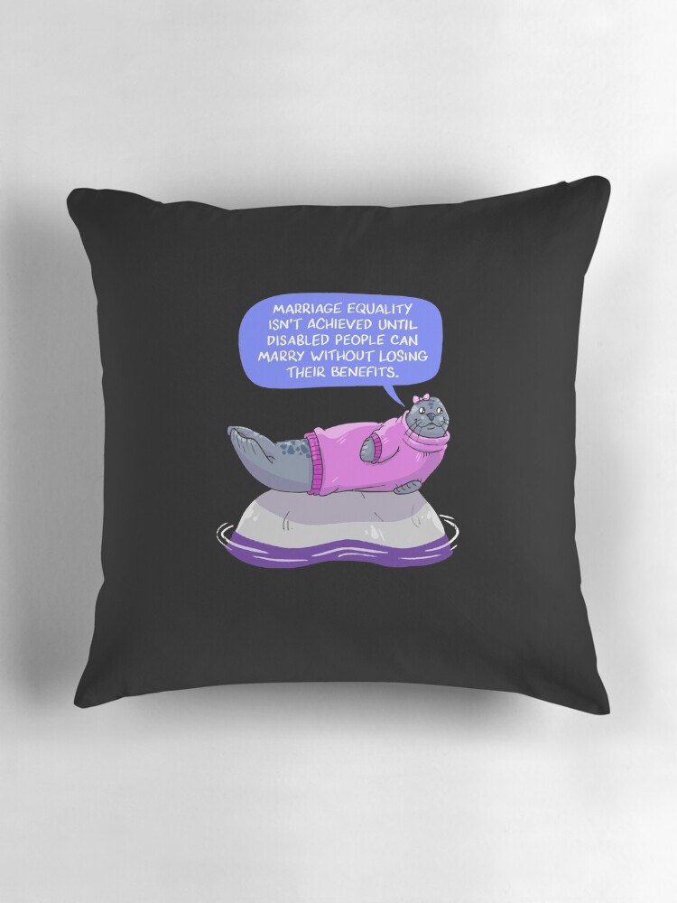 Thumbnail 3 of 4, Pillow, Disability Rights designed and sold by Crawlhalf.