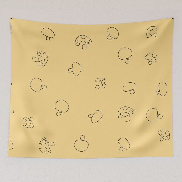 Item preview, Mushroom Black Art Print designed and sold by lineartdesigns.