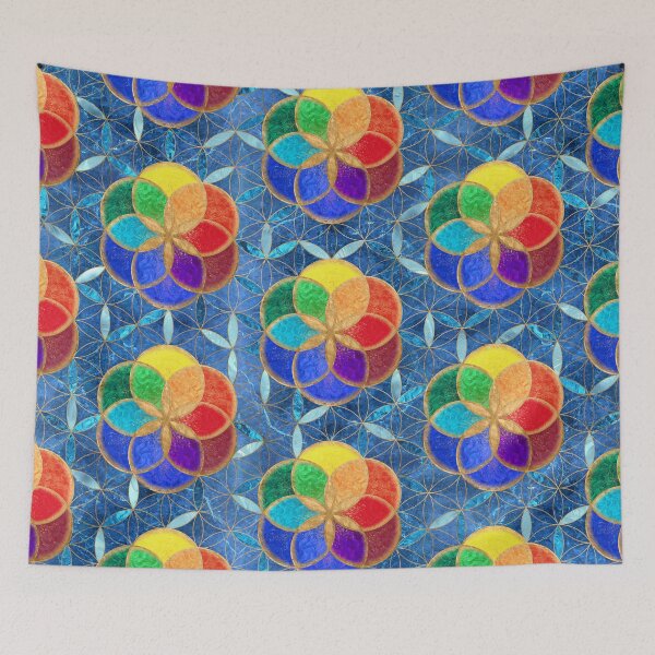 Item preview, Seed of life in Flower of Life Pattern designed and sold by k9printart.