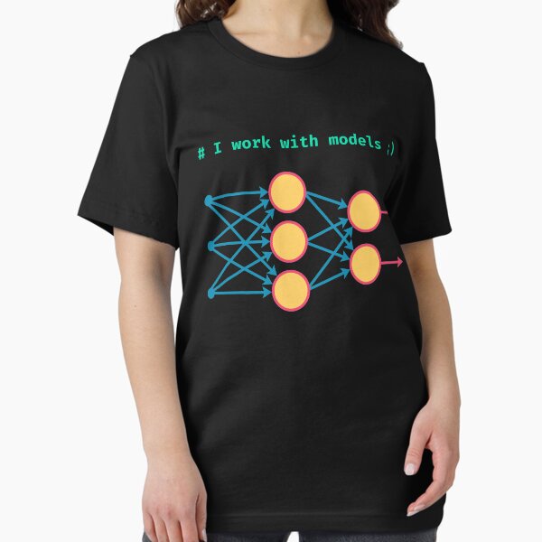 Item preview, I Work With Models Machine Learning ML coding programming joke designed and sold by GGThrill.