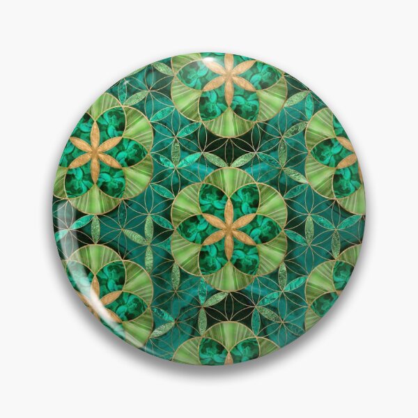 Item preview, Seed of life in Flower of Life Pattern Malachite Green designed and sold by k9printart.