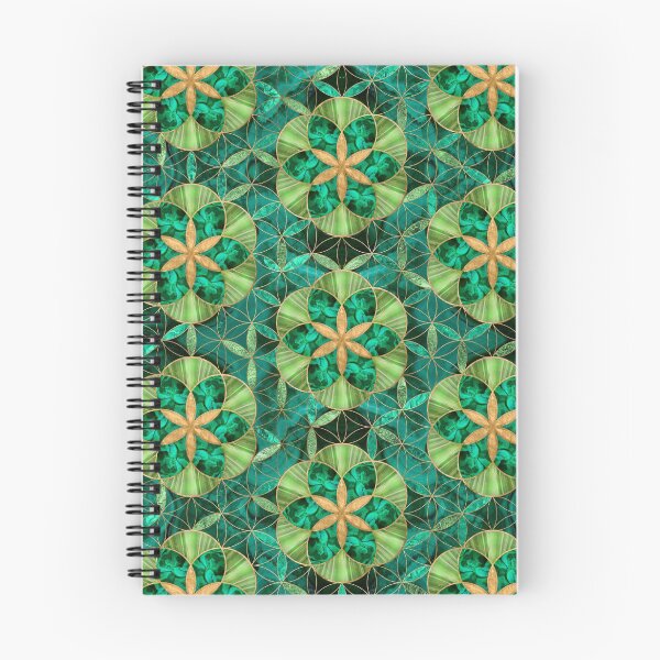 Item preview, Seed of life in Flower of Life Pattern Malachite Green designed and sold by k9printart.