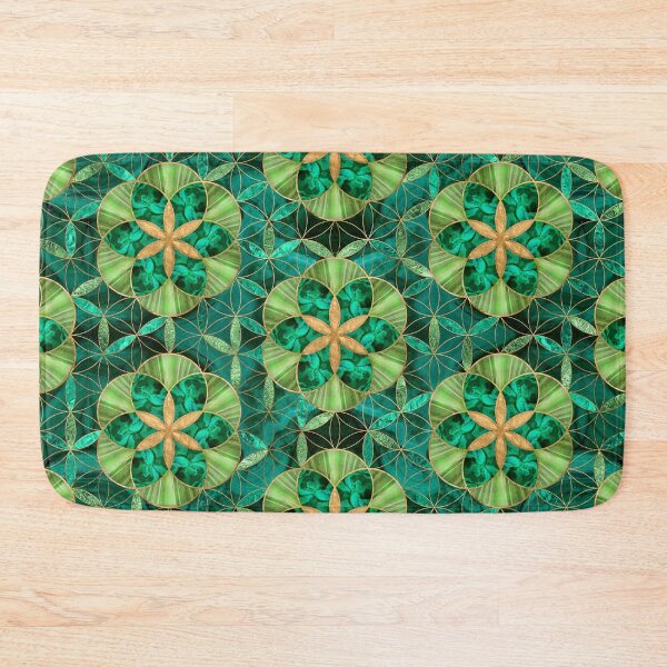 Item preview, Seed of life in Flower of Life Pattern Malachite Green designed and sold by k9printart.