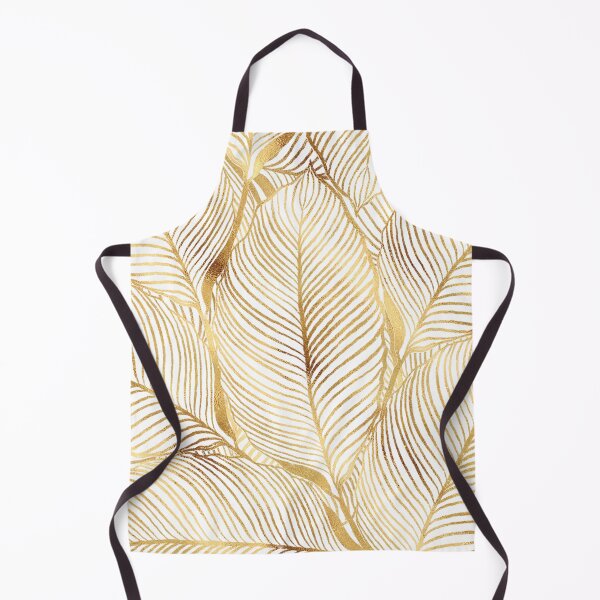 Item preview, Gold Leaves White Elegant Pattern designed and sold by NdesignTrend.