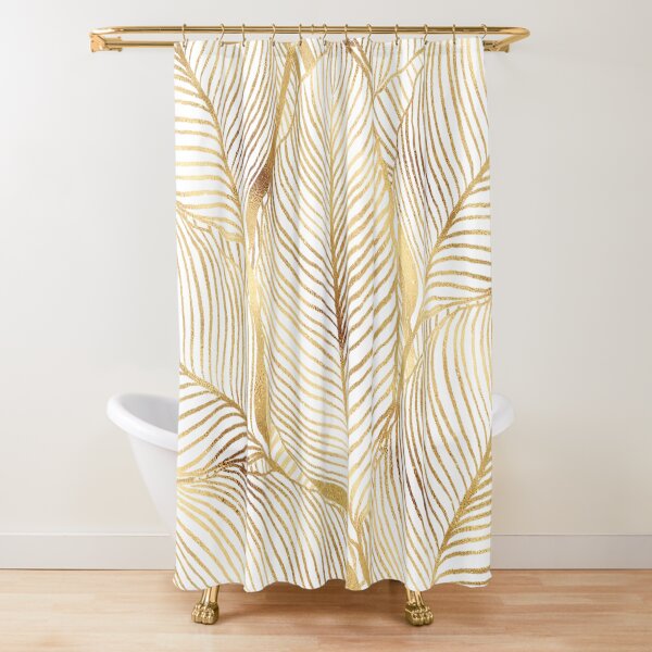 Item preview, Gold Leaves White Elegant Pattern designed and sold by NdesignTrend.