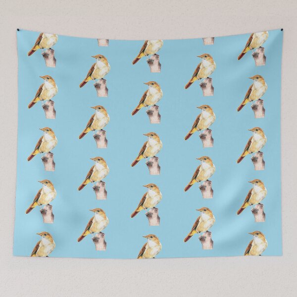 Item preview, Nightingale Songbird on blue designed and sold by IslesArt.
