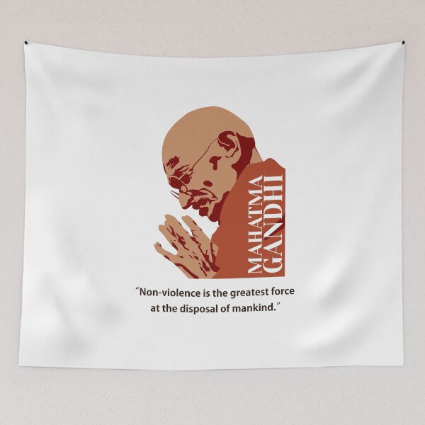 Item preview, philosopher, Mahatma Gandhi, Gandhi Quotes, Non-violence (gothic) designed and sold by challengecafe.