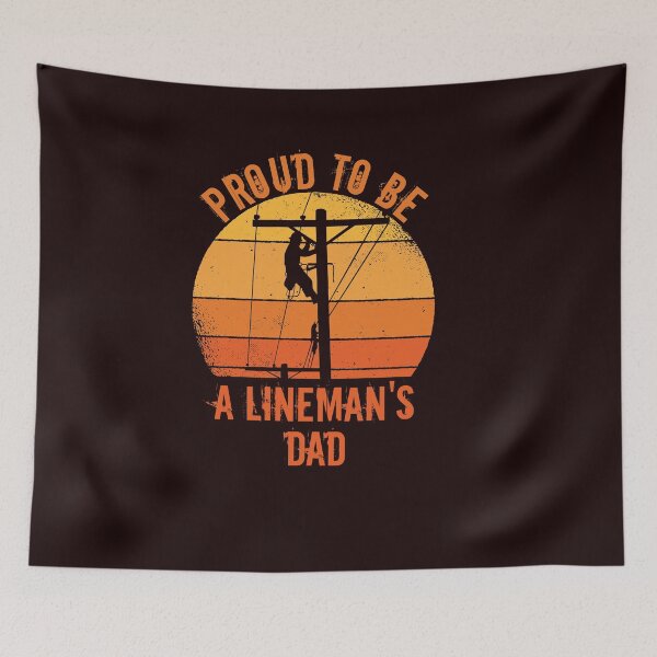 Item preview, Cute Fathers Day Apparel Merch Co Proud To Be A Lineman's dad Fathers day Electricians Cute T-Shirt designed and sold by Hema Thilakaratne.