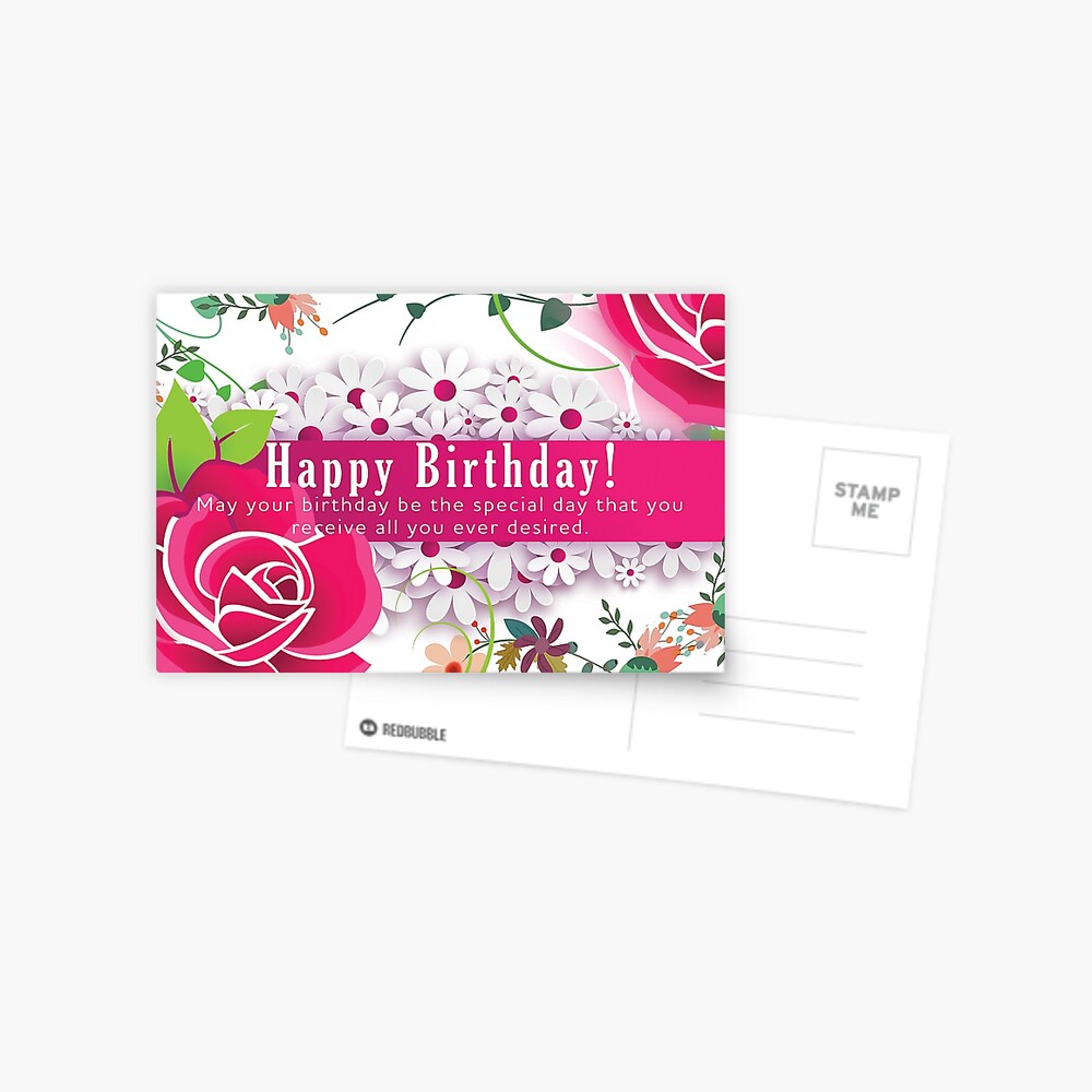 birthday wish with beautiful flowers  Mounted Print for Sale by  ColorandColor