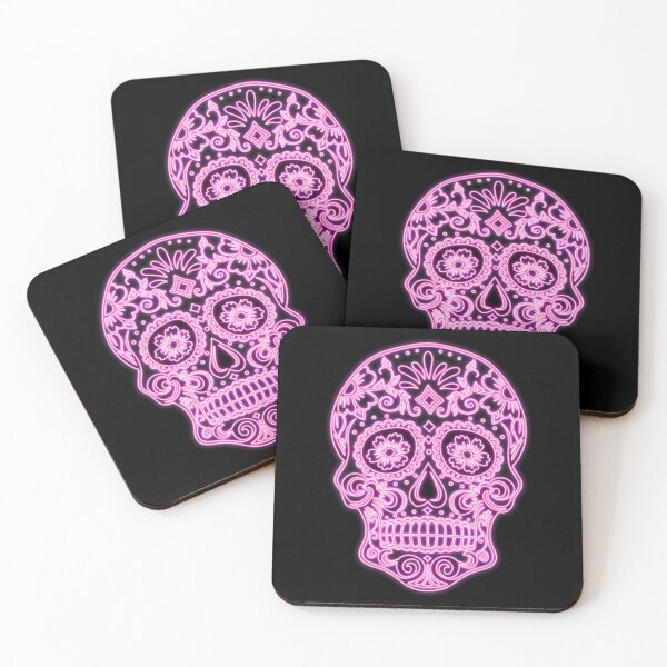 Item preview, Sugar Skull Calavera Pink Neon designed and sold by WakeNBake-Tees.