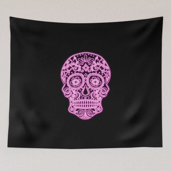 Item preview, Sugar Skull Calavera Pink Neon designed and sold by WakeNBake-Tees.