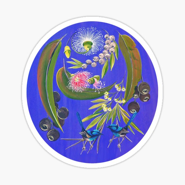 D1G1TAL-M00DZ ~ FLORAL ~ Folkart MBpR4Tscq3 by tasmanianartist Sticker