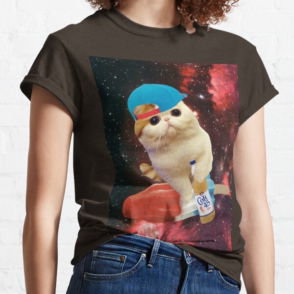 cat riding a bomb pop shirt