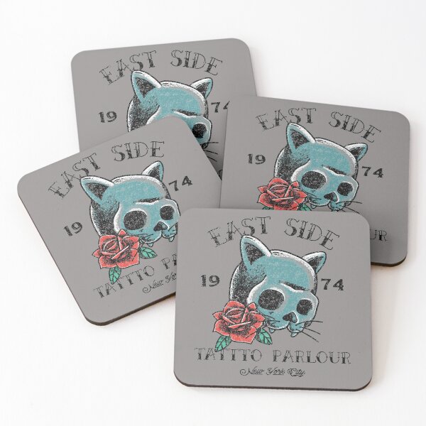 Item preview, East Side Tattoo Parlour, Studio Cat Skull Logo Design designed and sold by Proverbial Wisdom Design.