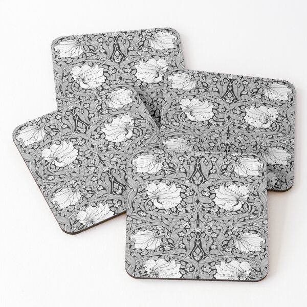 Item preview, William Morris-Pimpernel, black, white, grey designed and sold by Vivanne-art.