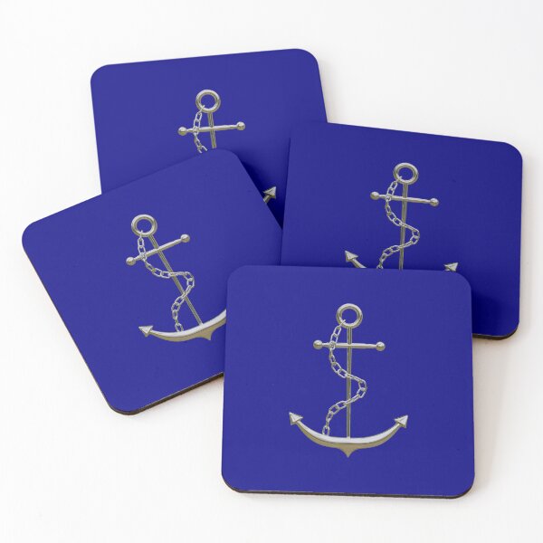 Item preview, Silver Anchor (Single, Navy Blue) designed and sold by Pendy777.