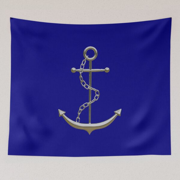 Item preview, Silver Anchor (Single, Navy Blue) designed and sold by Pendy777.