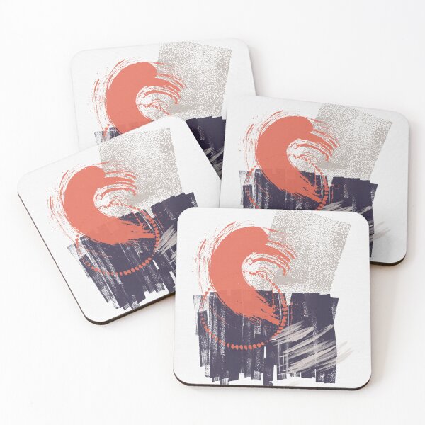 Item preview, 102-6, Coral Indigo Grey, Watercolor Brush Strokes, designed and sold by TanyDi.