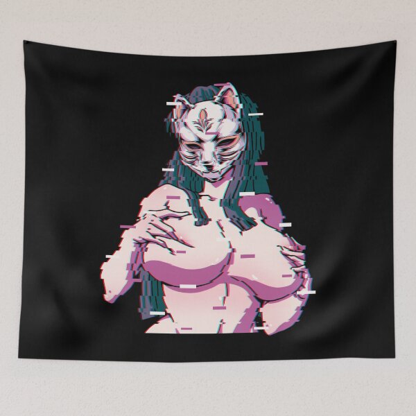 Item preview, Anime Girl Waifu Ahegao Kitsune Hentai Vaporwave designed and sold by Alex2201.