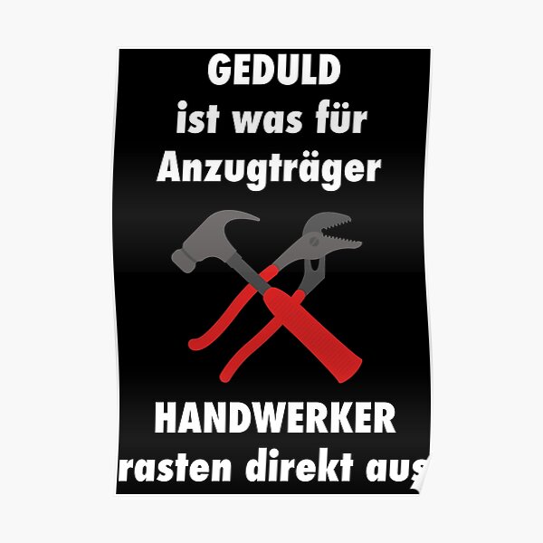 Poster Handwerker Spr C3 Bcche Redbubble