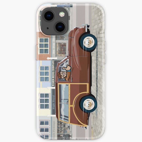 Maroon Morris Minor Traveller iPhone Soft Case