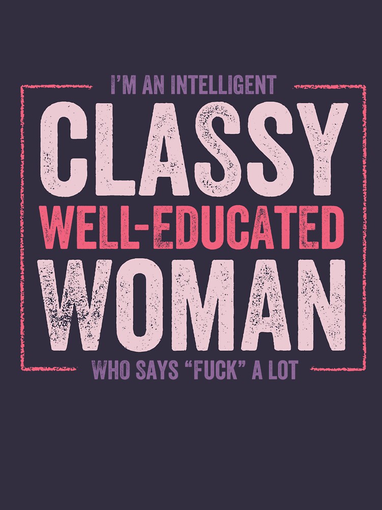 Thumbnail 3 of 3, Fitted V-Neck T-Shirt, Classy Woman (alt version 2) designed and sold by DamnAssFunny.