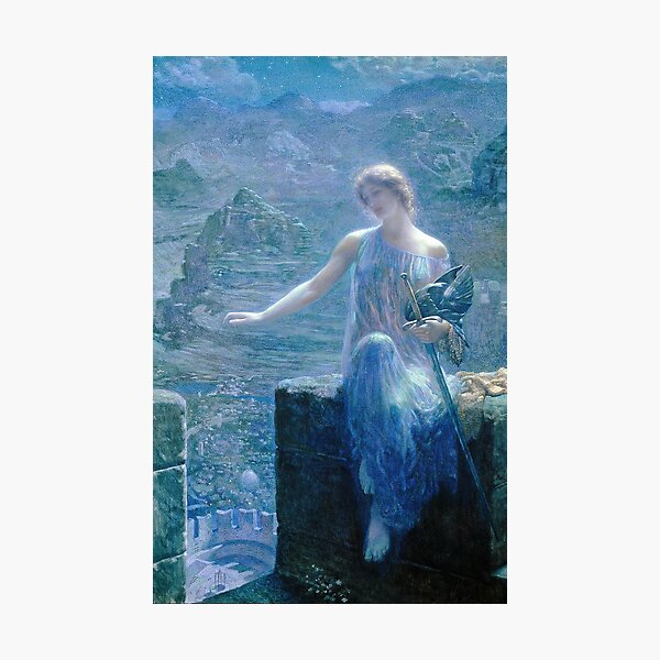 Item preview, Edward Robert Hughes - The Valkyrie's Vigil (1906) designed and sold by HistoryRestored.