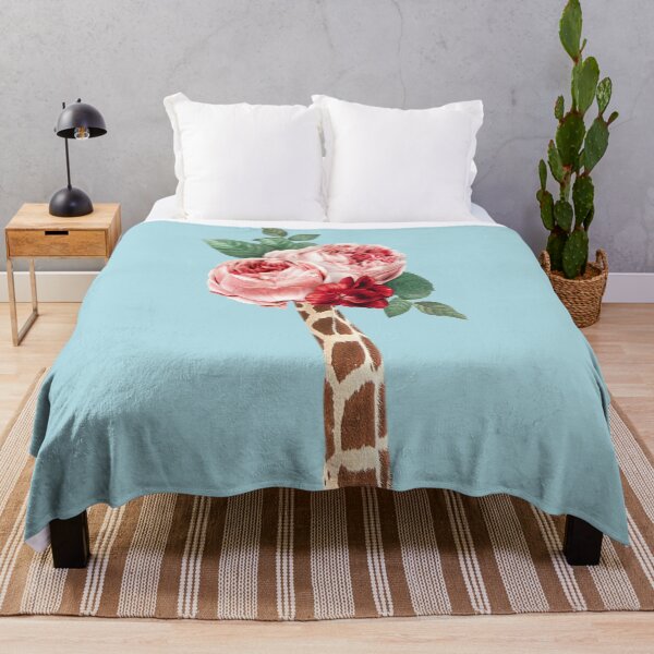 Item preview, Giraffe with flowers in blue designed and sold by ESCAPZ.