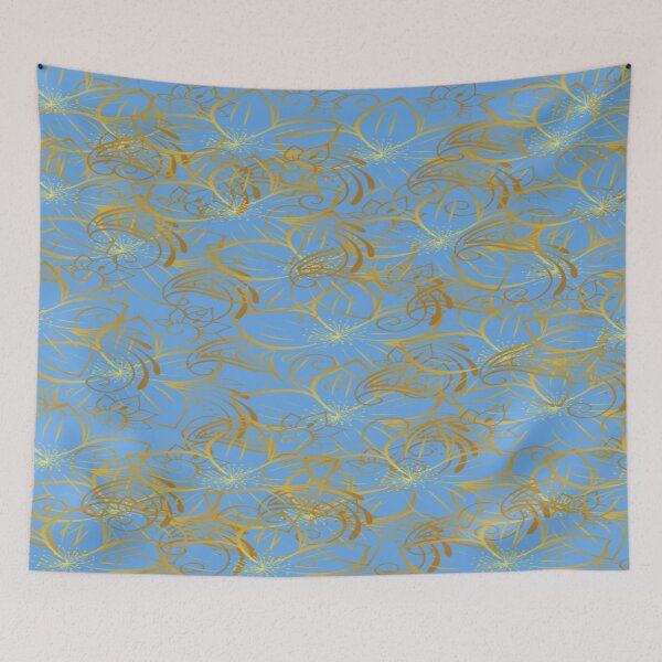 Item preview, Golden Hibiscus ( Light blue) designed and sold by irisonline.