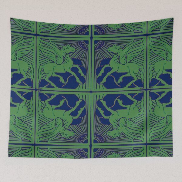 Item preview, Embrace Virtue - Green, Dark Blue Magical Pegasus Winged Horse designed and sold by SpiritGifts.