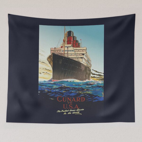 Item preview, VINTAGE CUNARD AQUITANIA TRAVEL POSTER designed and sold by Madjack Tees Kiwi SuperStore.