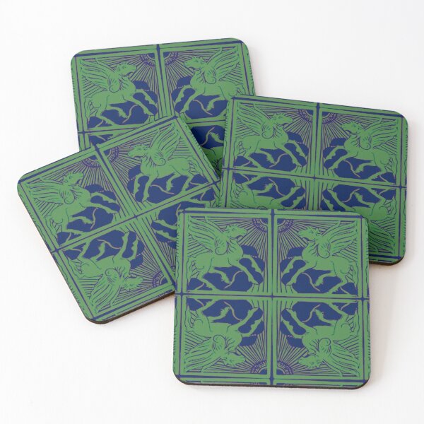 Item preview, Embrace Virtue - Green, Dark Blue Magical Pegasus Winged Horse designed and sold by SpiritGifts.