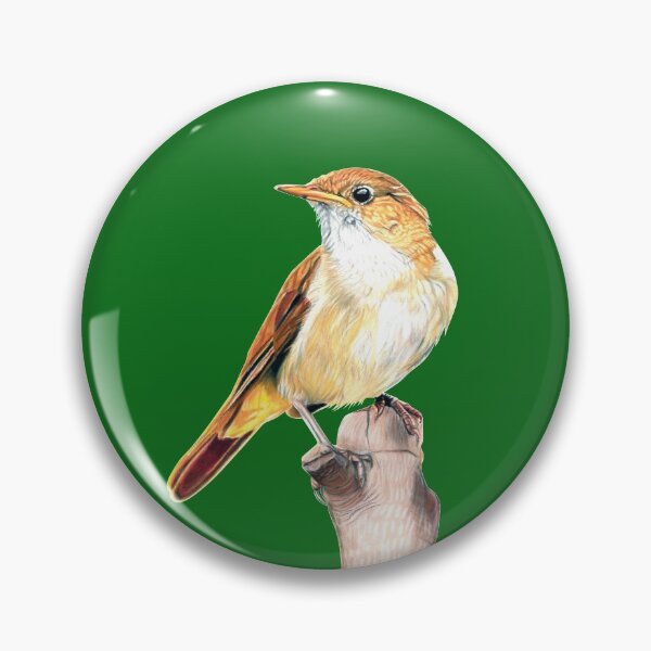 Item preview, Nightingale Songbird on dark green designed and sold by IslesArt.