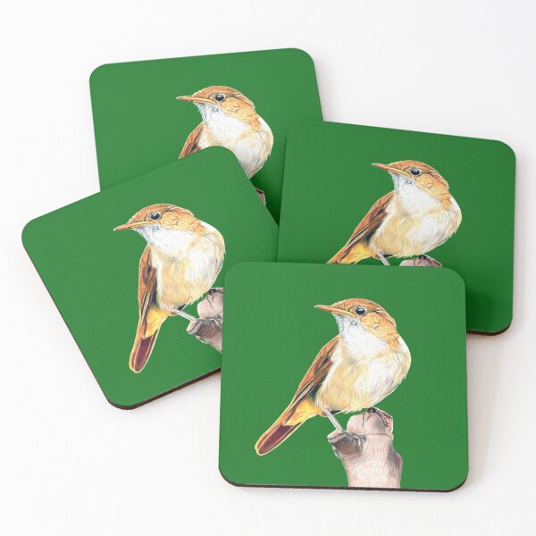 Item preview, Nightingale Songbird on dark green designed and sold by IslesArt.
