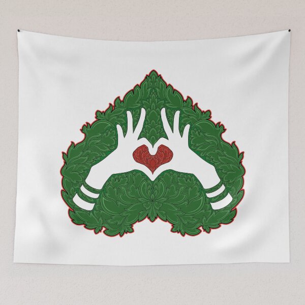 Item preview, Heart shaped hands with red lotus  designed and sold by Andrew Shishkin.