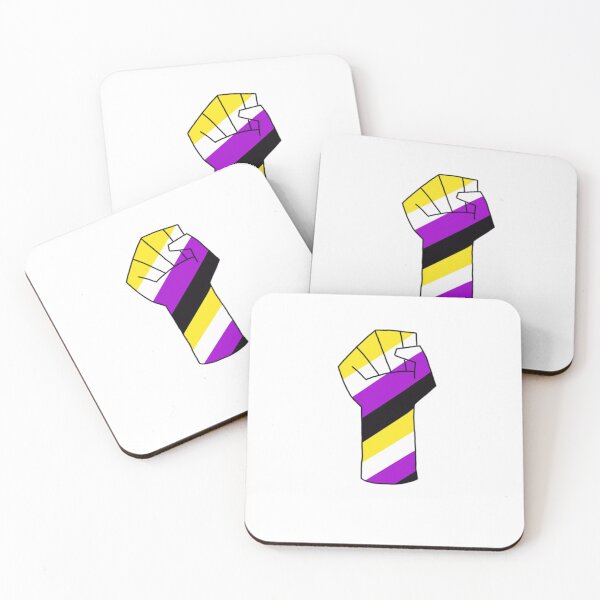 Item preview, Nonbinary pride flag fist designed and sold by BlueBoarCrafts.