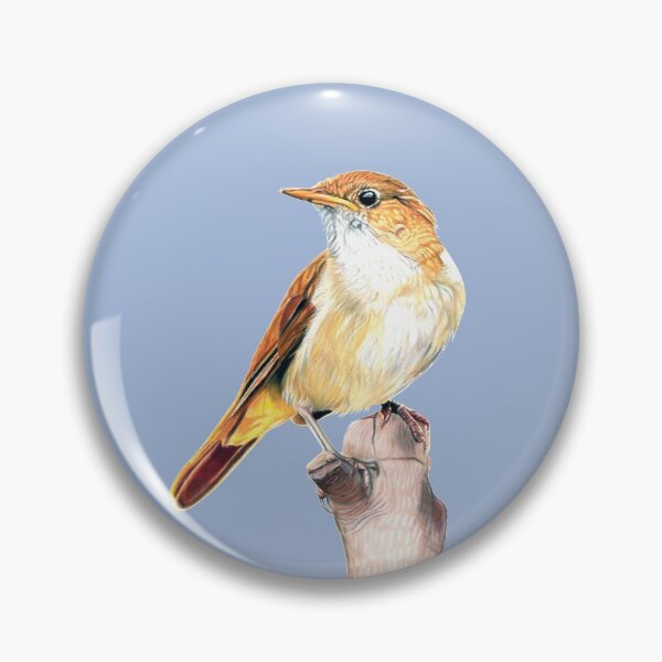 Item preview, Nightingale Songbird on sky blue designed and sold by IslesArt.