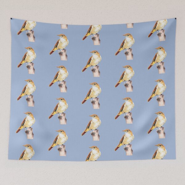 Item preview, Nightingale Songbird on sky blue designed and sold by IslesArt.