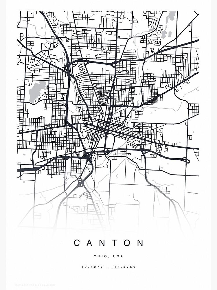 "Canton, Ohio USA Map Poster" Art Print by TheZenSprout Redbubble