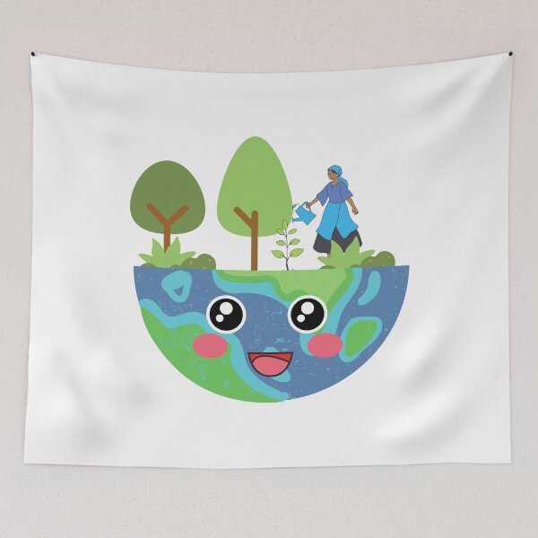 Item preview, World Environment day : Cute Happy Earth designed and sold by g v.
